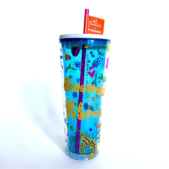 STARBUCKS 24oz TUMBLER BUENAS VIBRAS GOOD VIBES MANUELA GUILLEN LATIN AMERICAN - Picture 4 of 4